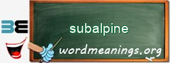 WordMeaning blackboard for subalpine